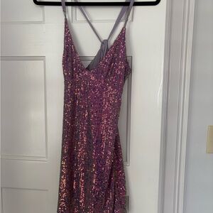 Free People Pink and Purple Sequin Mini Sundress